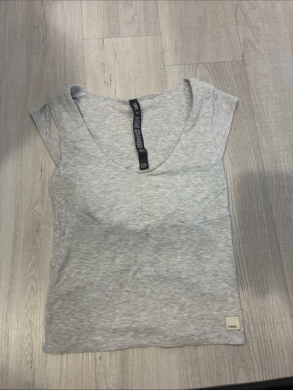 Vuori Light Gray Ribbed Tank Top
